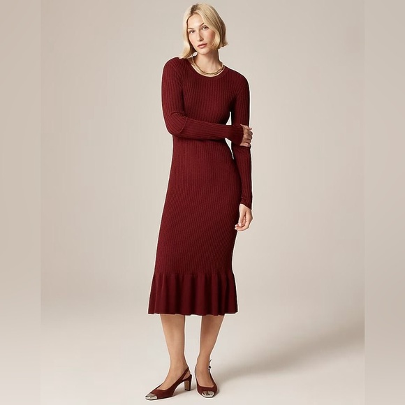 J. Crew Dresses & Skirts - J.Crew Super-stretch ruffle sweater-dress